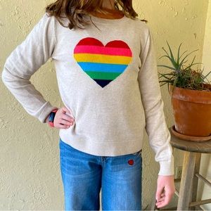 Gap Kids Rainbow Heart Sweater size XXL